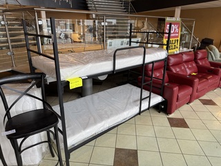 Stapelbed, zwart metaal